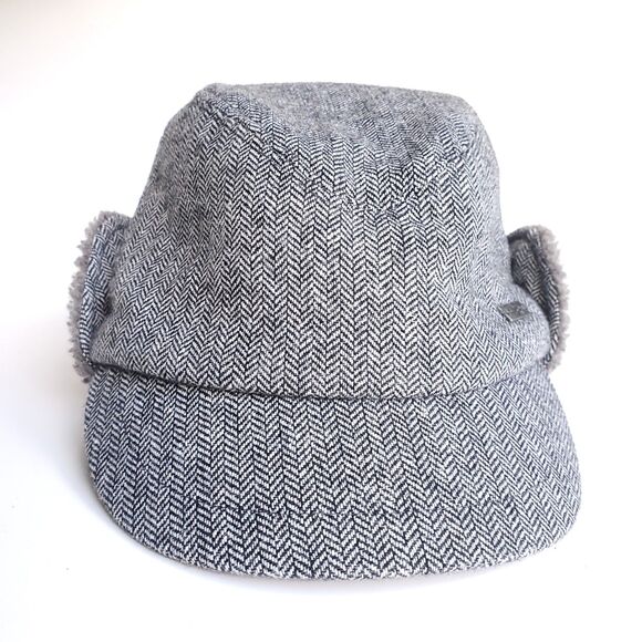 Outdoor Research Trapper Hat Size Small w/ Ear Flaps Wool Blend Herringbone - Picture 3 of 11